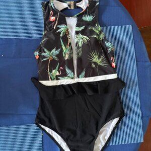Women's Size Small Tropical Print One-Piece Swimsuit